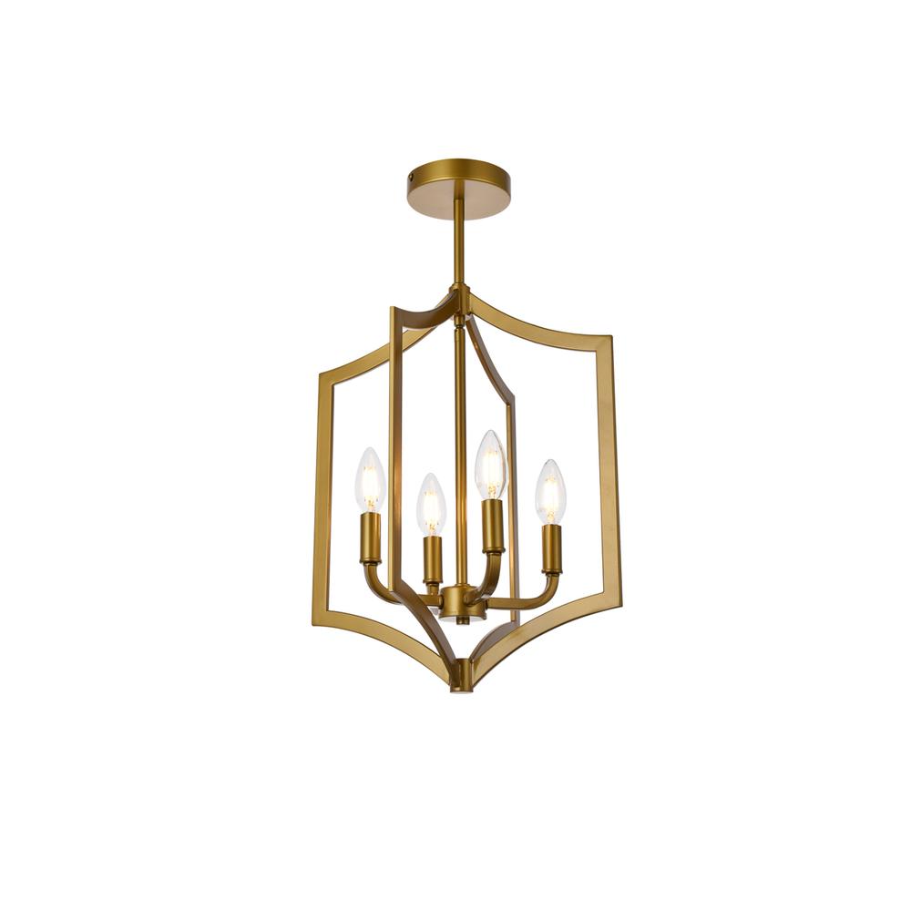 Kiera 4 lights pendant in brass. Picture 2