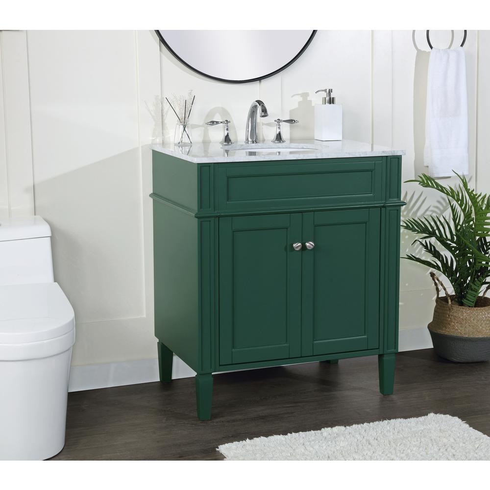 30 inch Single bathroom vanity in green. Picture 2