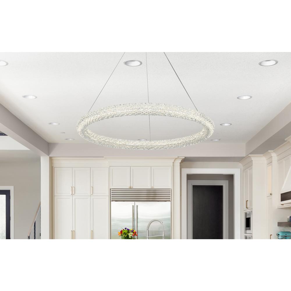 Bowen 32 inch Adjustable LED Chandelier in Chrome. Picture 11