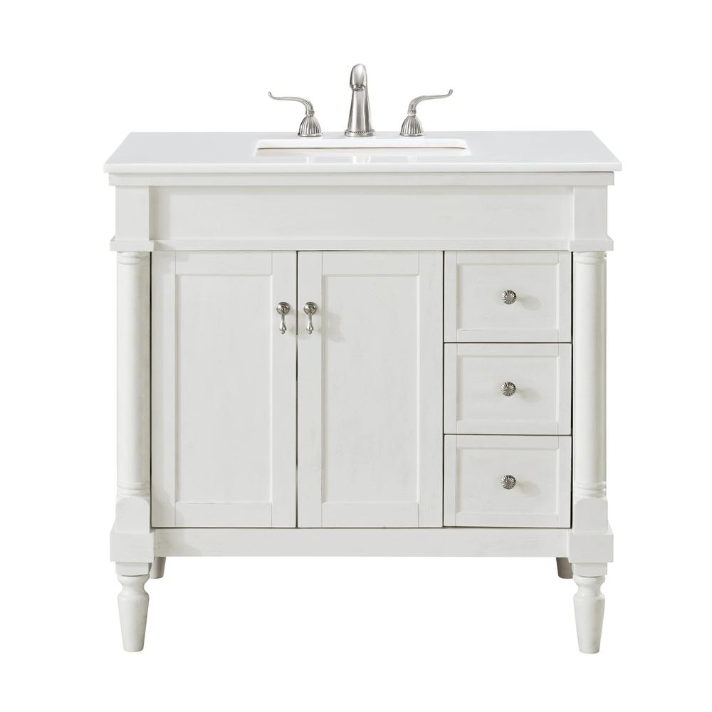 36 inch Single Bathroom vanity in Antique White. Picture 12