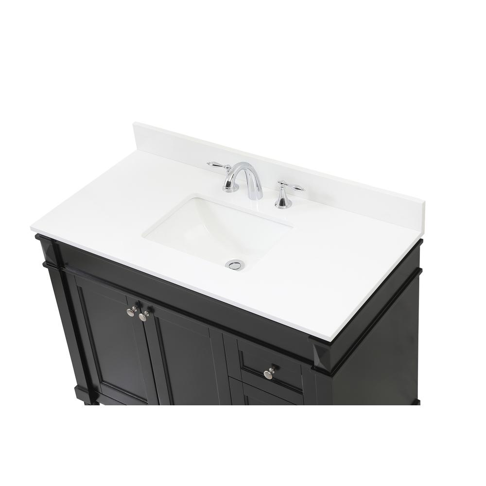 42 inch Single bathroom vanity in black with backsplash. Picture 10