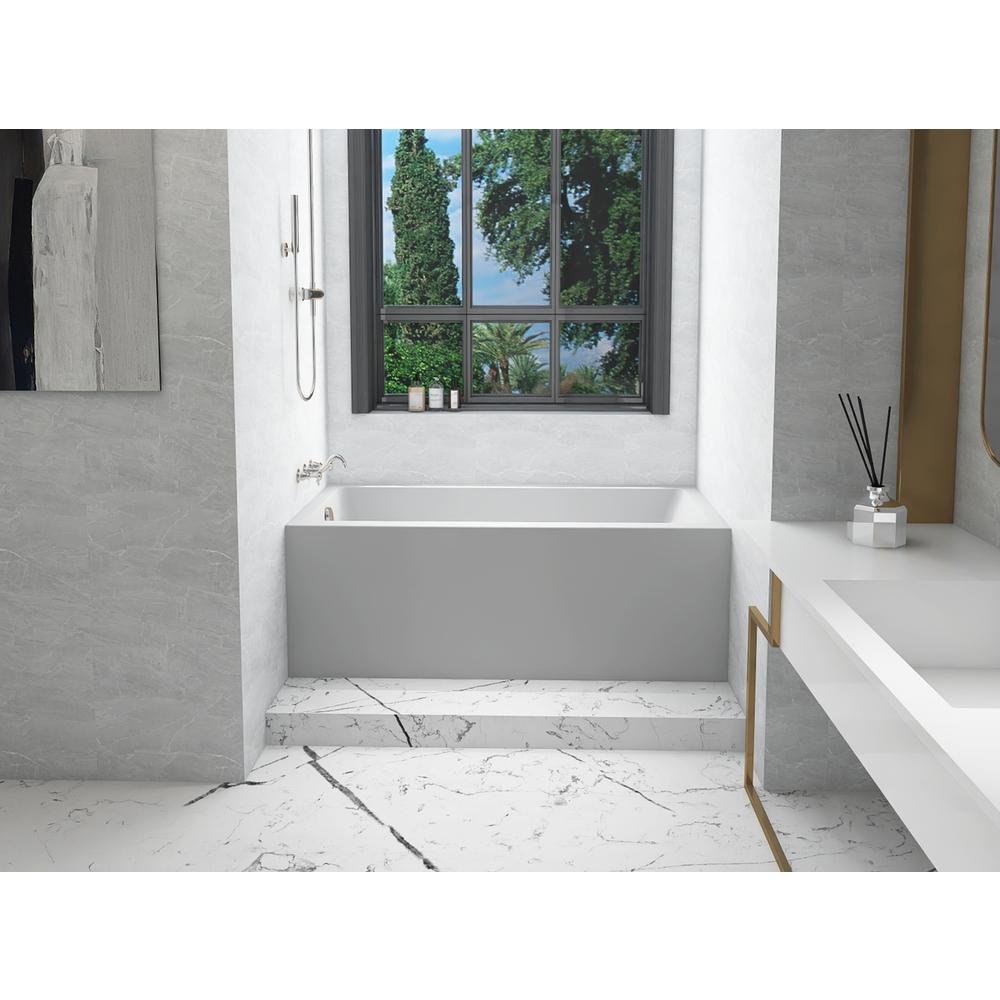 Alcove soaking bathtub 30x60 inch left drain in glossy white. Picture 14