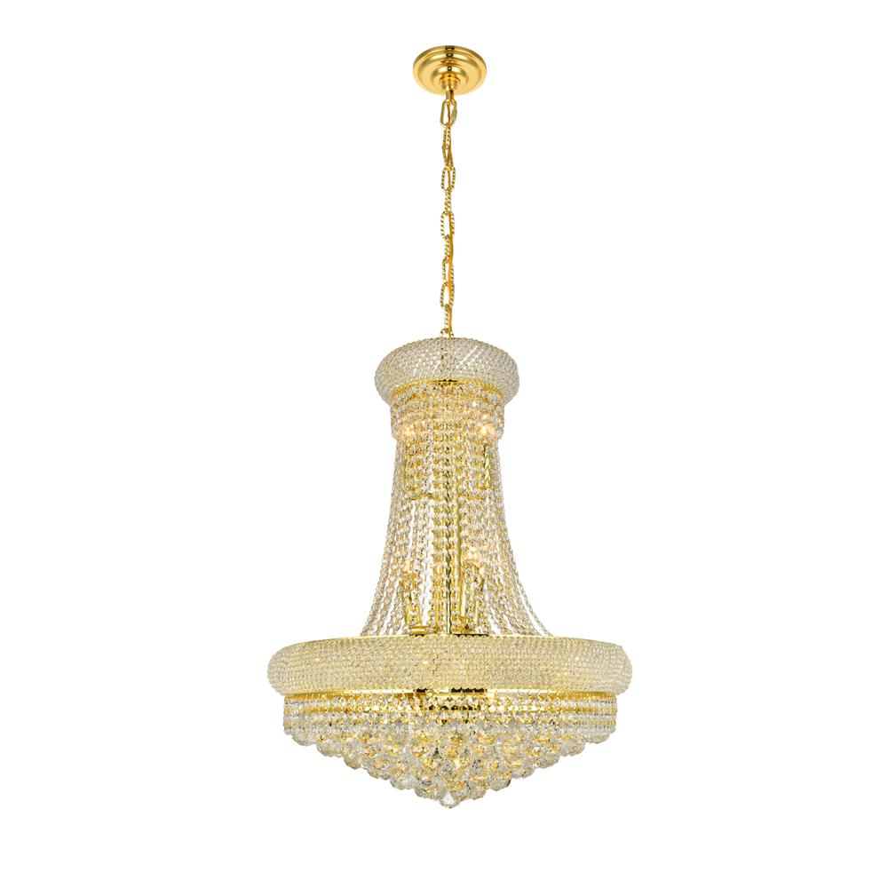 Primo 14 light Gold Chandelier Clear Royal Cut Crystal. Picture 1