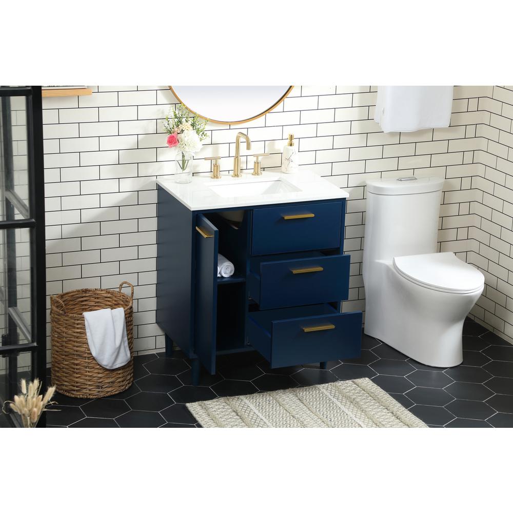 30 inch bathroom vanity in Blue. Picture 3