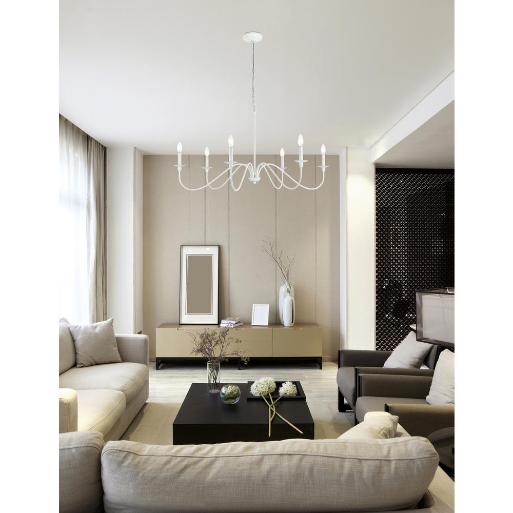 Rohan 42 inch chandelier in White. Picture 8