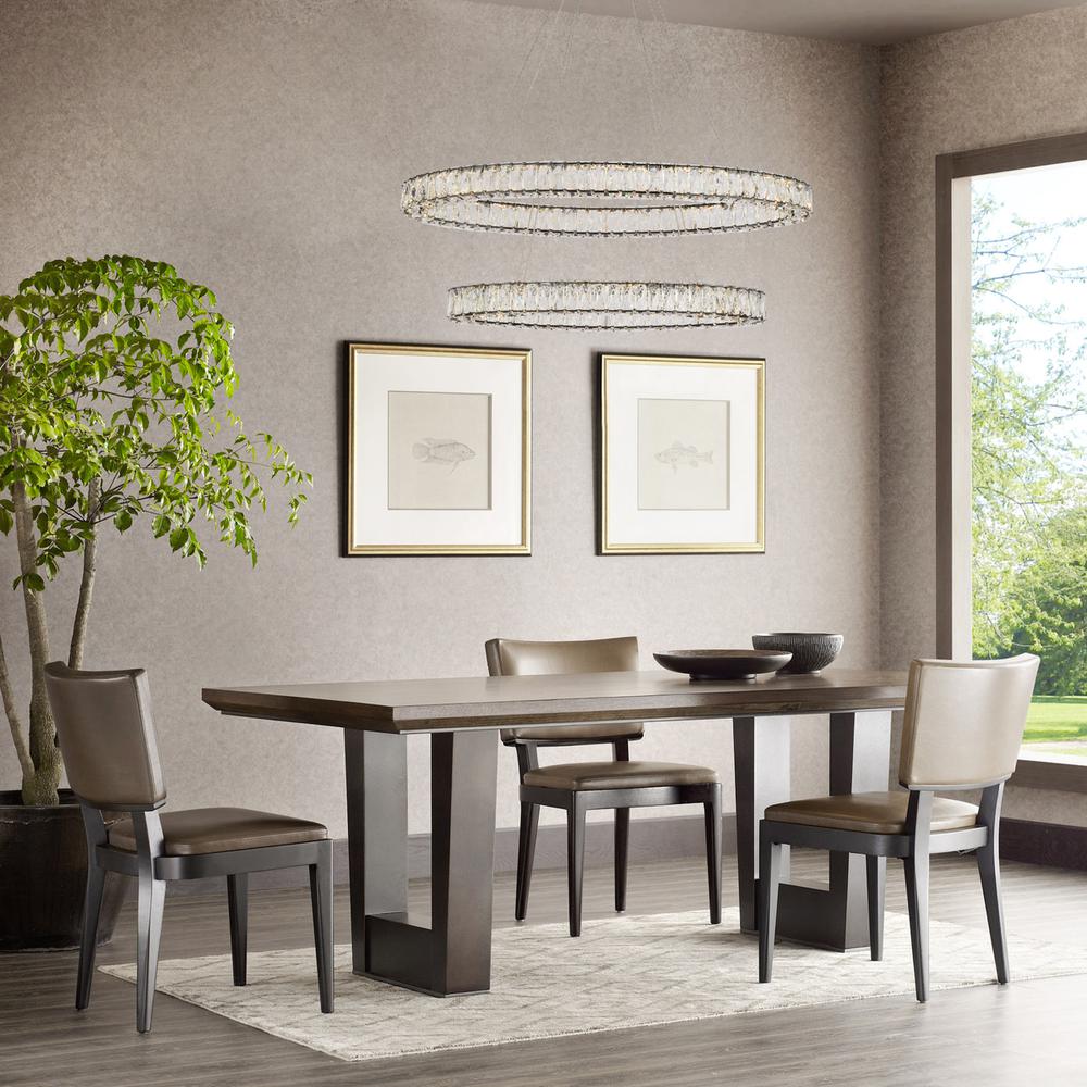 Monroe 40 inch LED oval double ring pendant in black. Picture 8