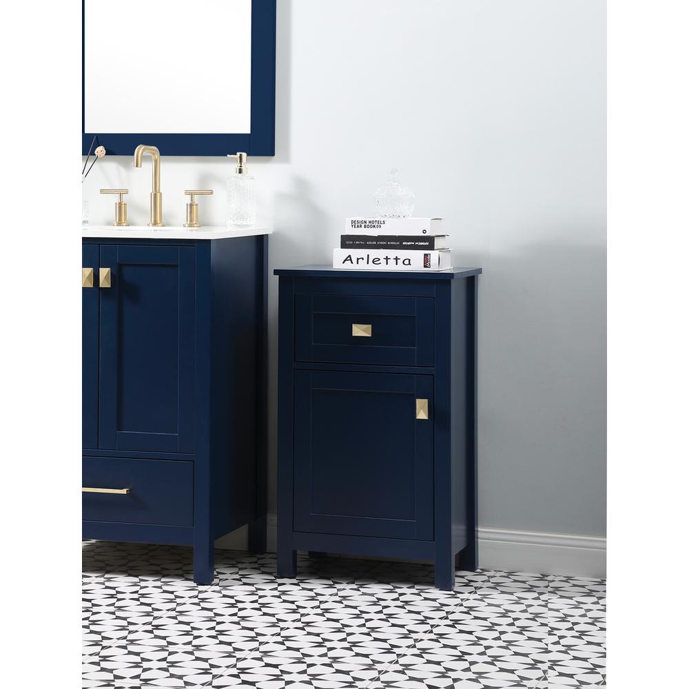 18 Inch Wide Bathroom Storage Freedstanding Cabinet In Blue. Picture 9