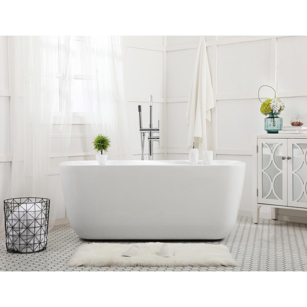 59 inch soaking bathtub in glossy white. Picture 14