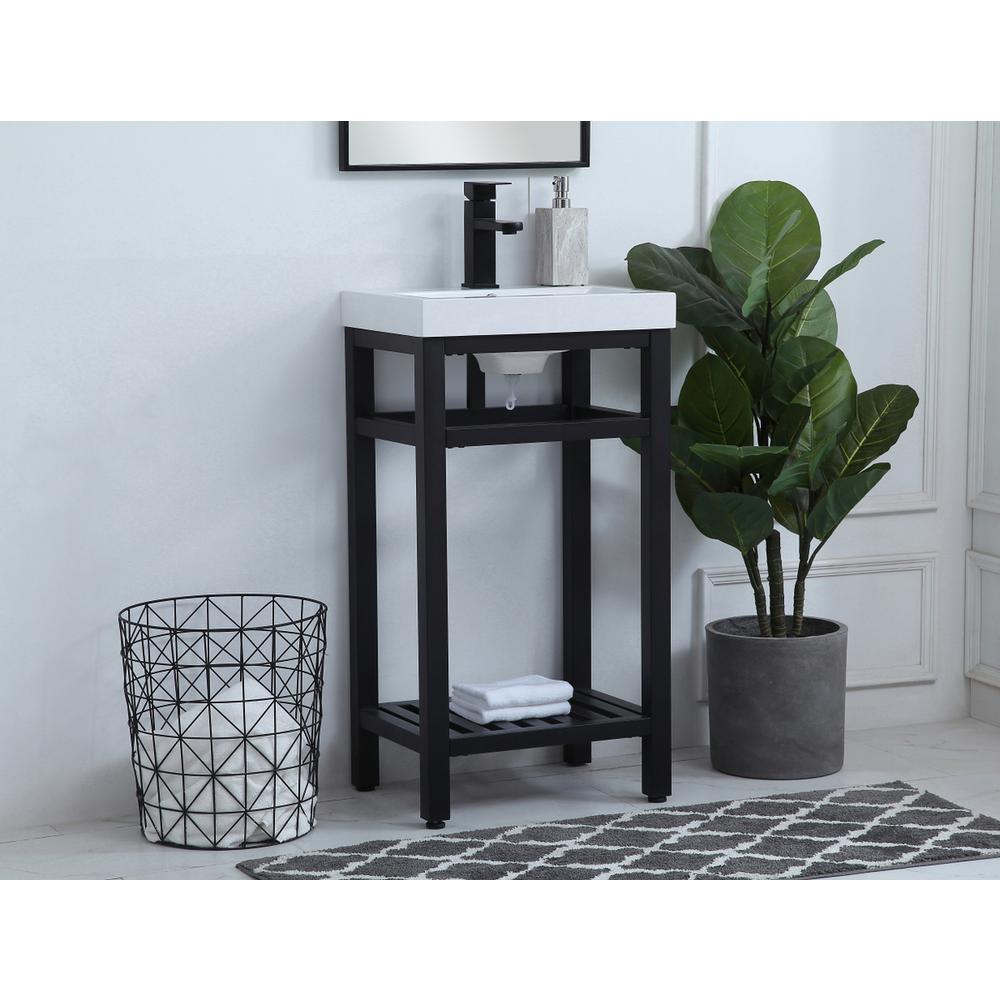18 inch Single Bathroom Metal Vanity in Black. Picture 2