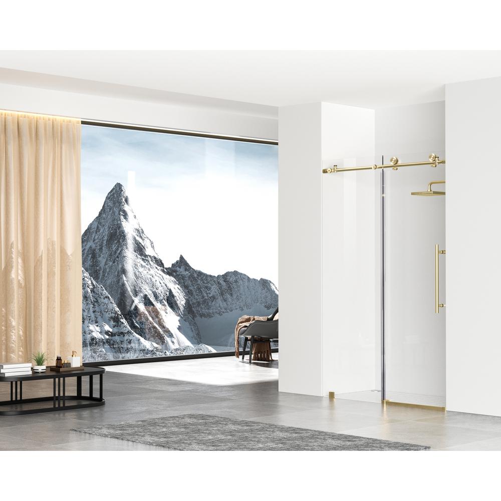 Frameless shower door 48 x 76 Brushed Gold. Picture 2