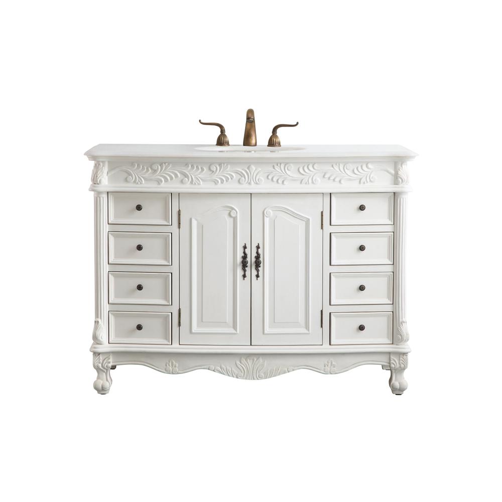48 inch Single Bathroom vanity in Antique White. Picture 1