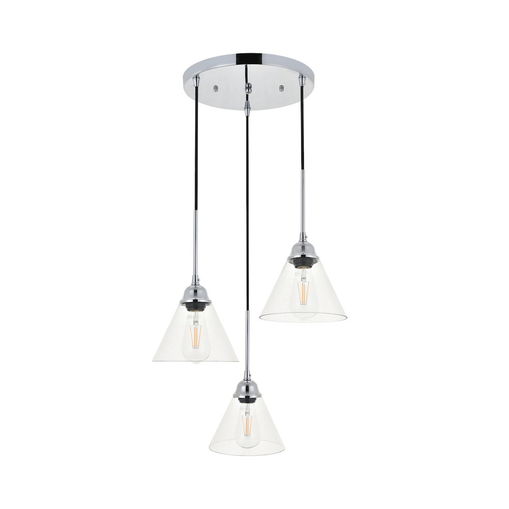 Histoire 3 Light Chrome Pendant. Picture 9
