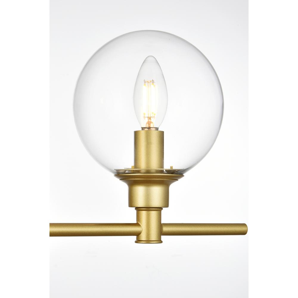 Jaelynn 5 light Brass and Clear Bath Sconce. Picture 3