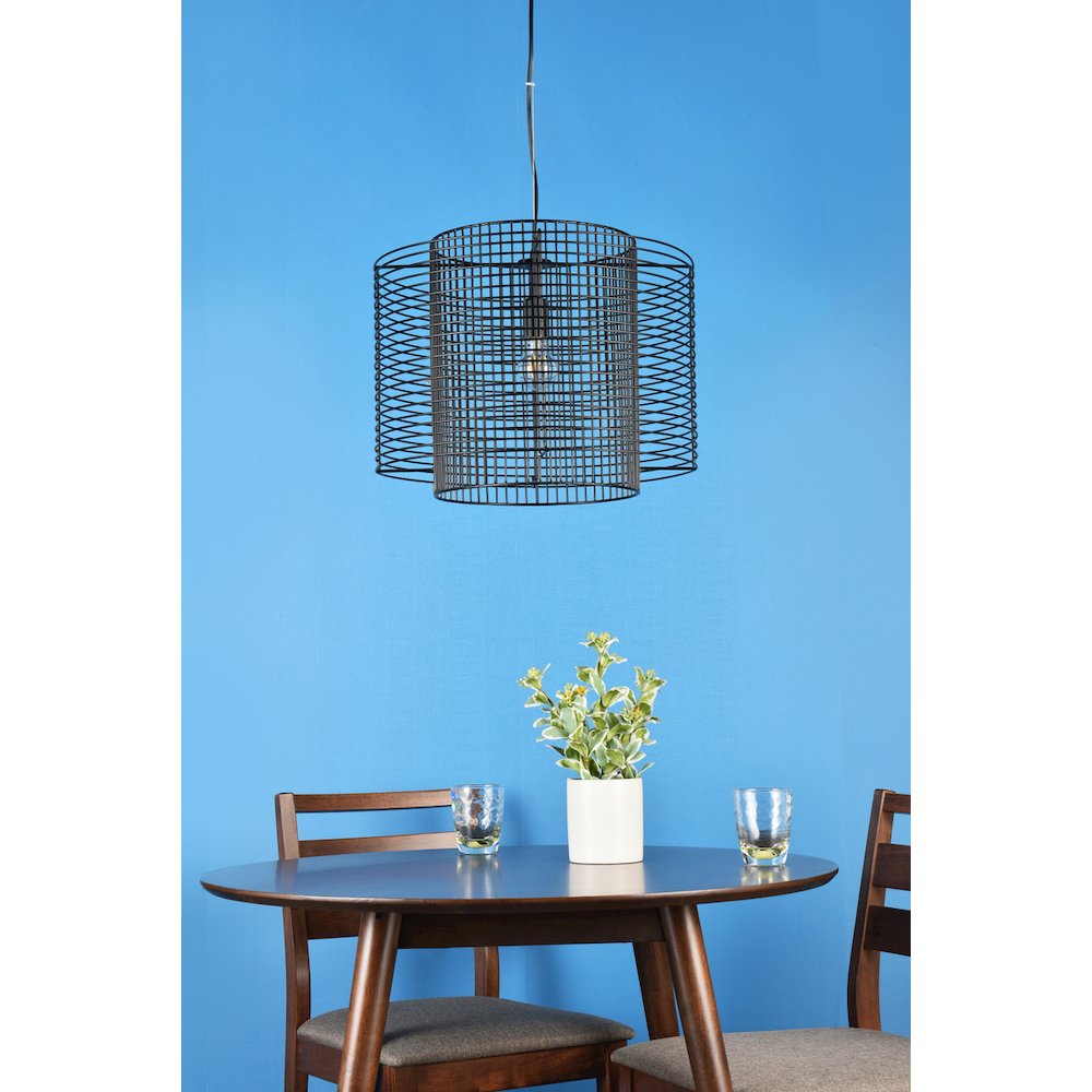 Deleon 1 Light Black Pendant. Picture 8