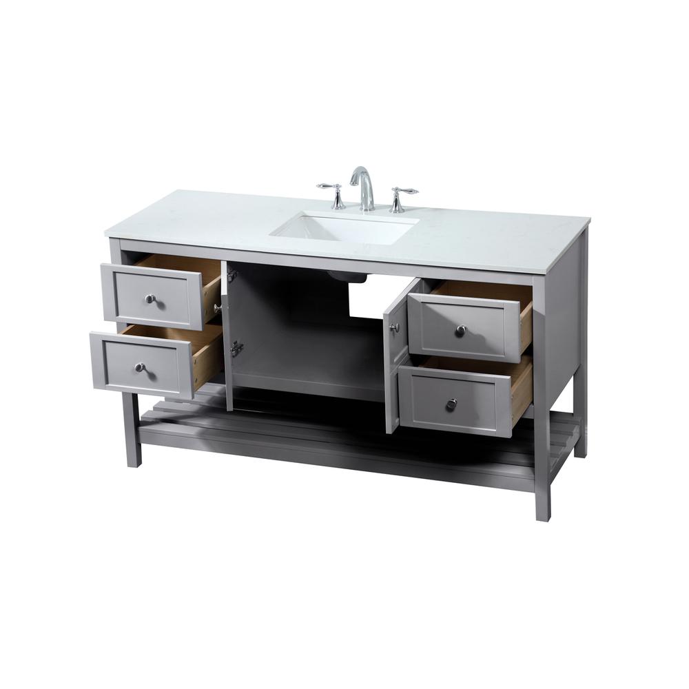 60 inch Single bathroom vanity in grey. Picture 9