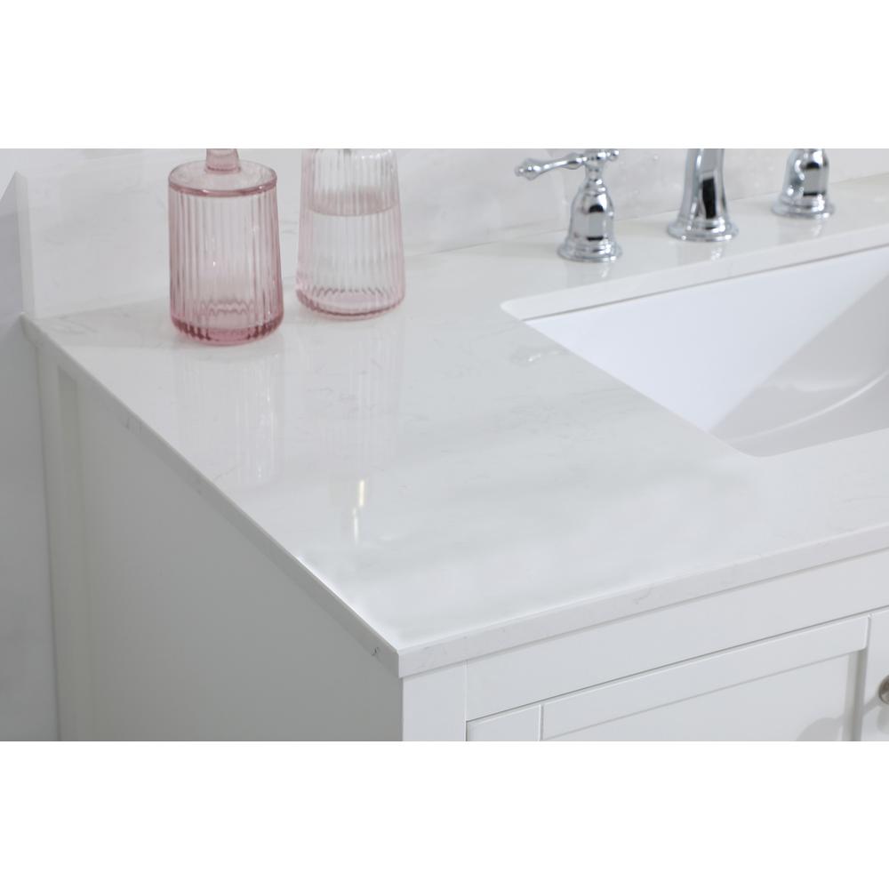 42 inch Single Bathroom Vanity in White with Backsplash. Picture 5