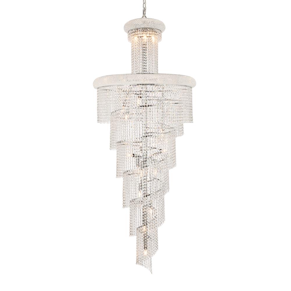 Spiral 28 light Chrome Chandelier Clear Royal Cut Crystal. Picture 2