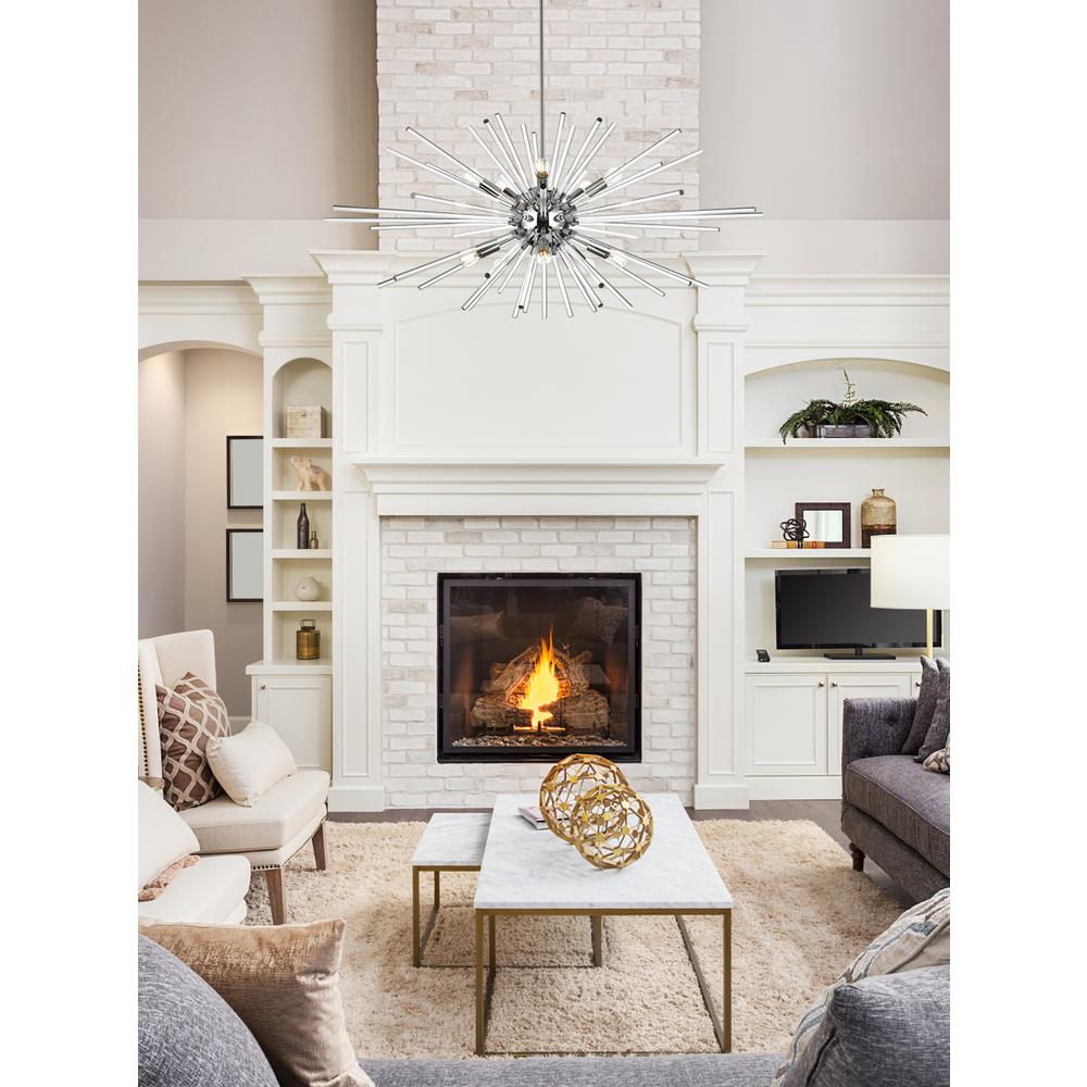 Sienna 46 inch crystal rod pendant in chrome. Picture 9