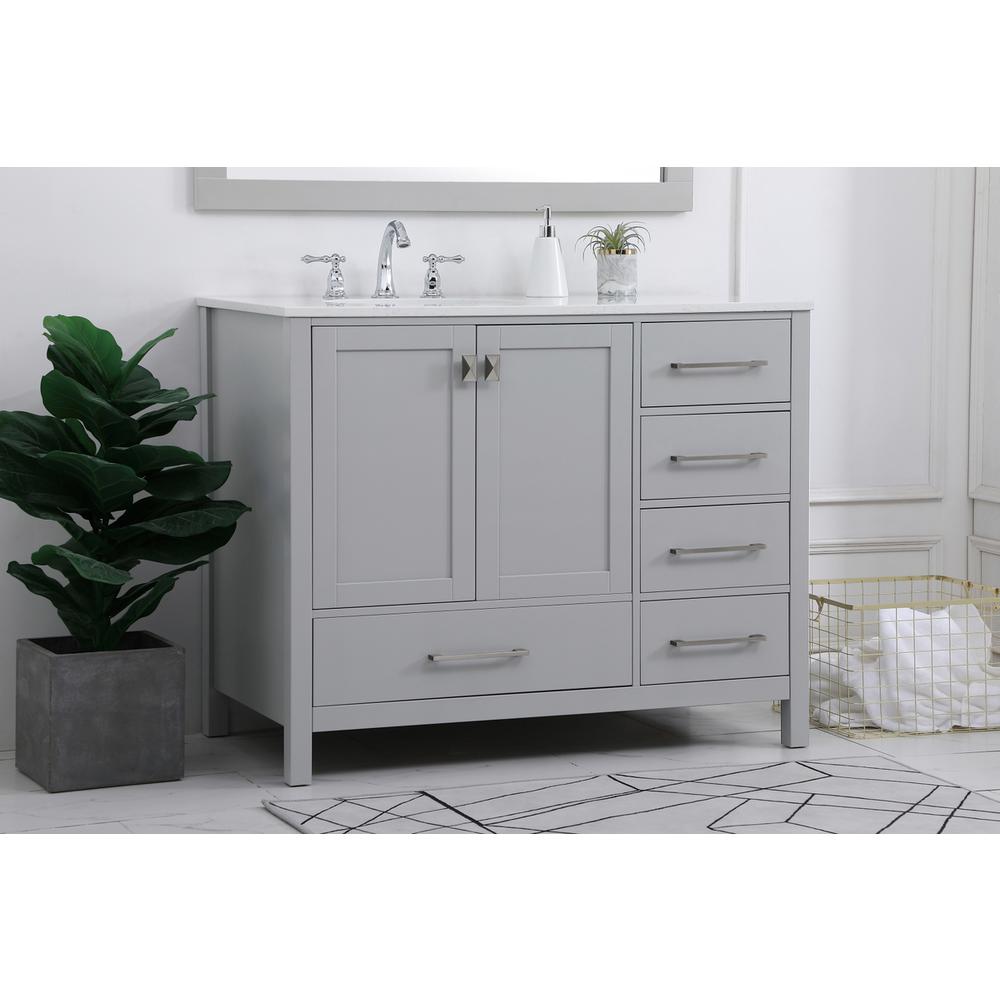 42 inch Single Bathroom Vanity in Gray. Picture 2
