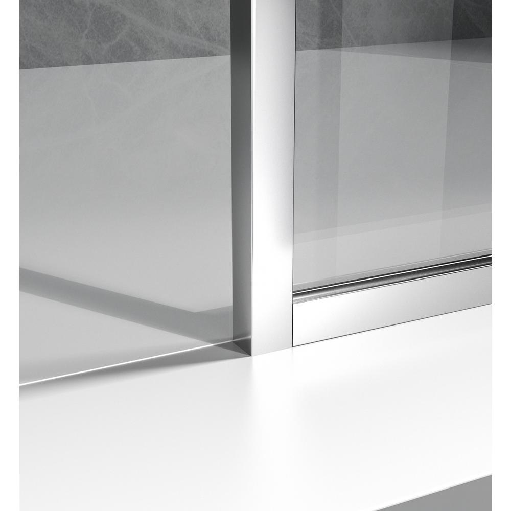 Fixed framed shower door 35 x 76 Polished Chrome. Picture 6