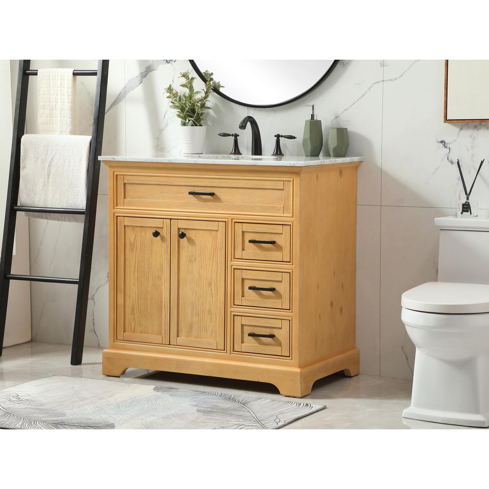 36 inch Single bathroom vanity in natural wood. Picture 2