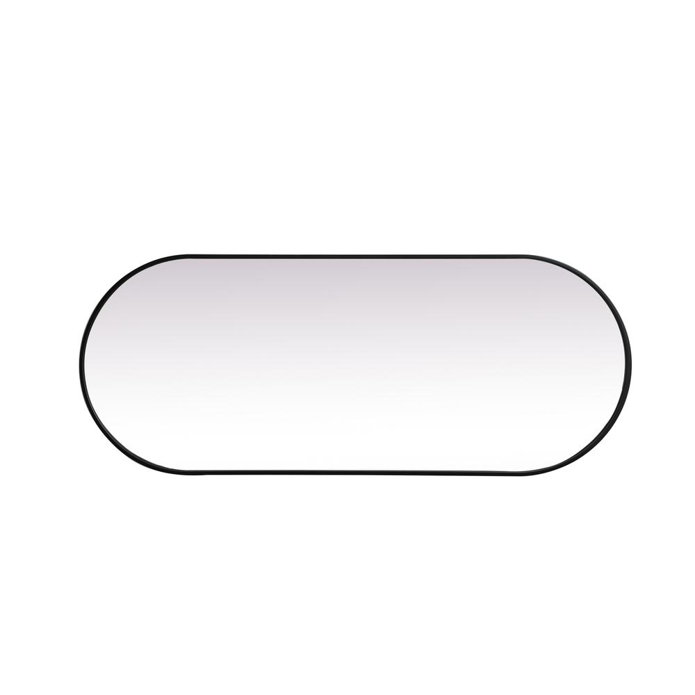 Metal Frame Oval Mirror 24x60 Inch in Black. Picture 8