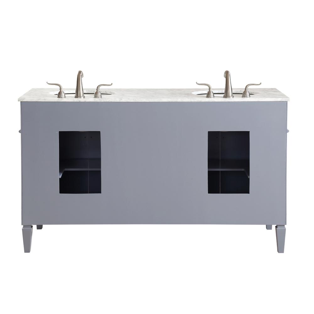 60 In. Double Bathroom Vanity Set In Grey. Picture 7