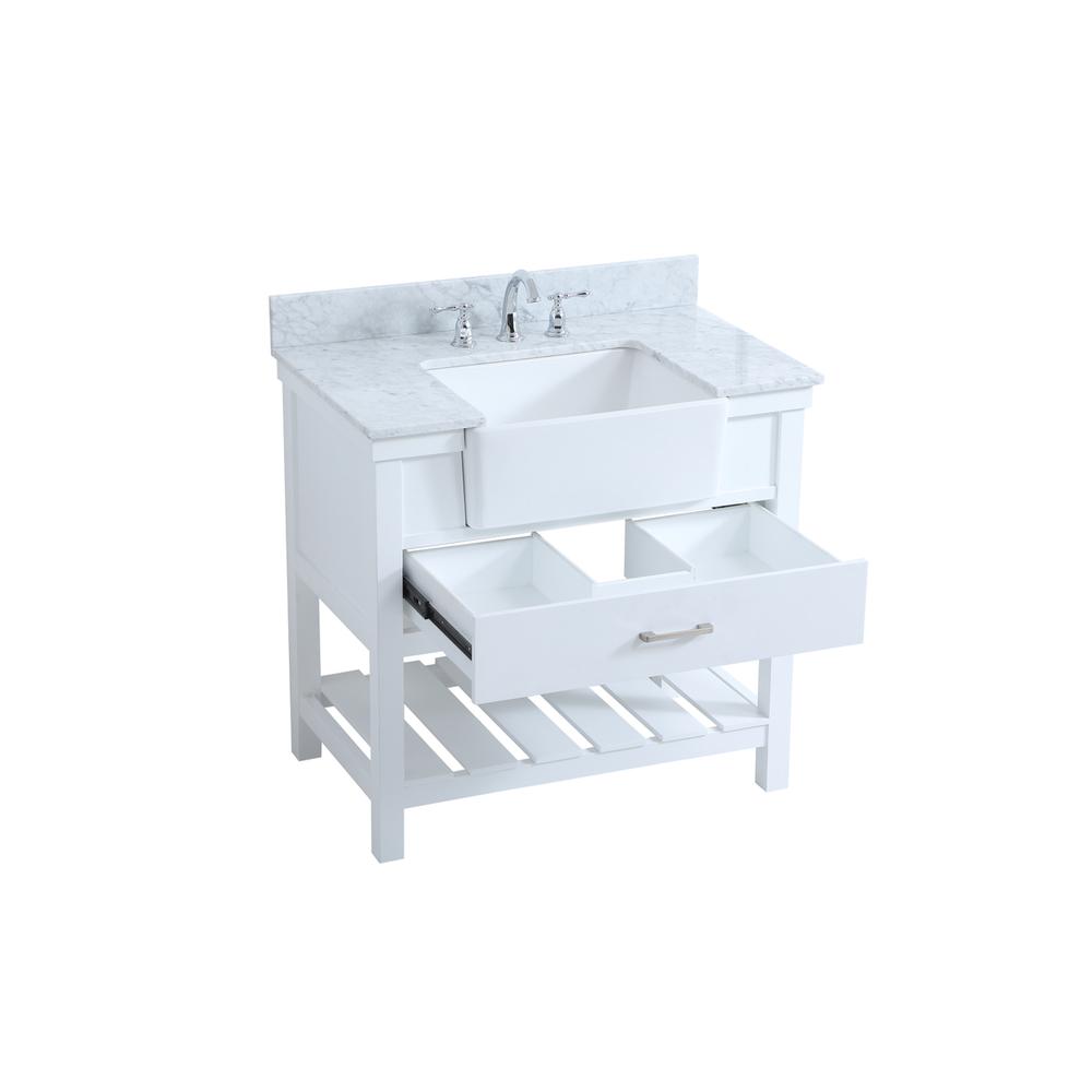 36 inch Single bathroom vanity in white with backsplash. Picture 9