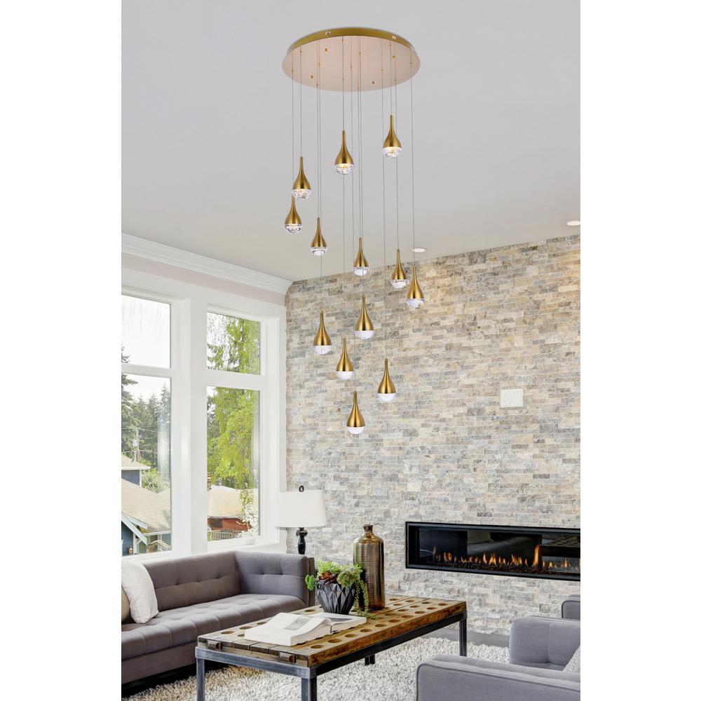 Amherst 30 inch LED chandelier in satin gold. Picture 8
