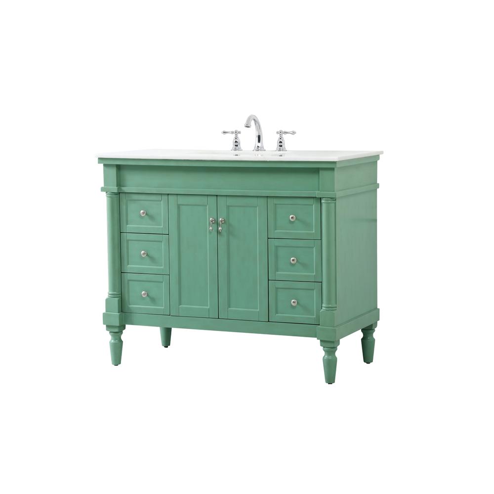 42 inch Single Bathroom vanity in vintage mint. Picture 7