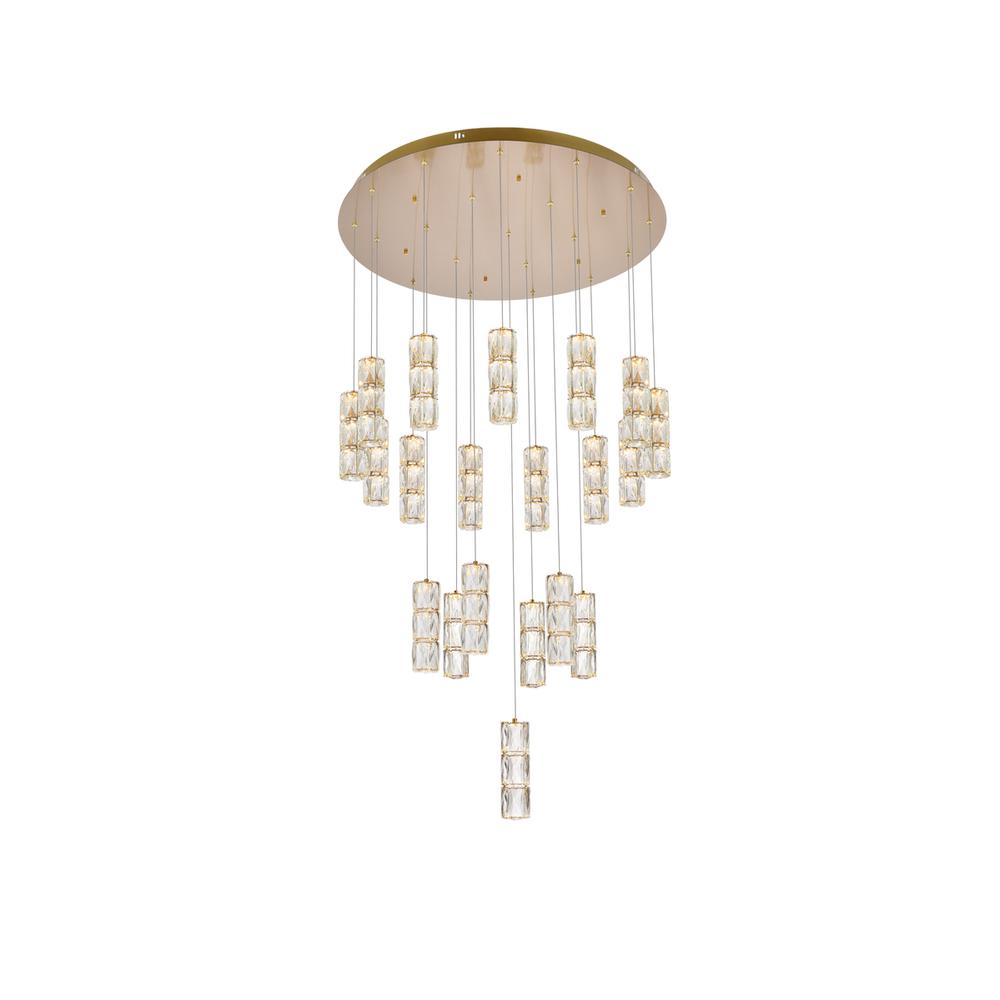 Polaris 38 inch LED chandelier in gold. Picture 2