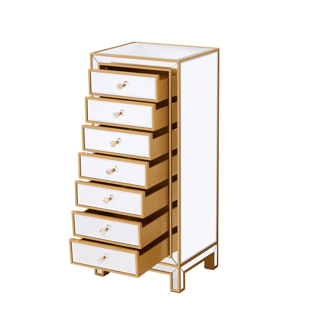 Lingerie Chest 7 drawers 18in. W x 15in. D x 42in. H in gold. Picture 6
