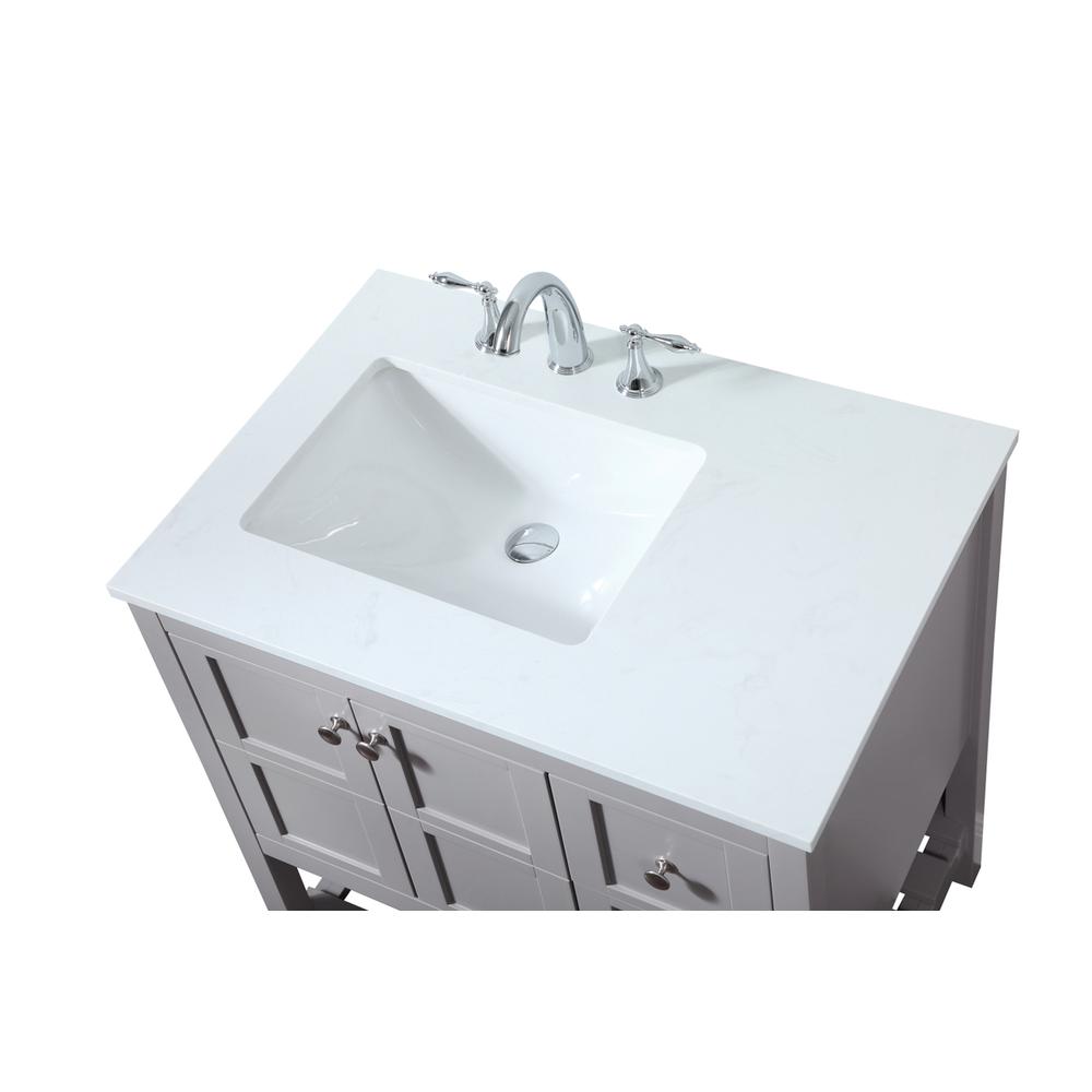 32 inch Single bathroom vanity in grey. Picture 10