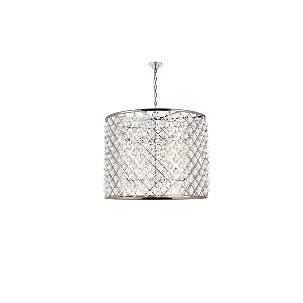 Madison 12 light polished nickel Chandelier Clear Royal Cut Crystal. Picture 1