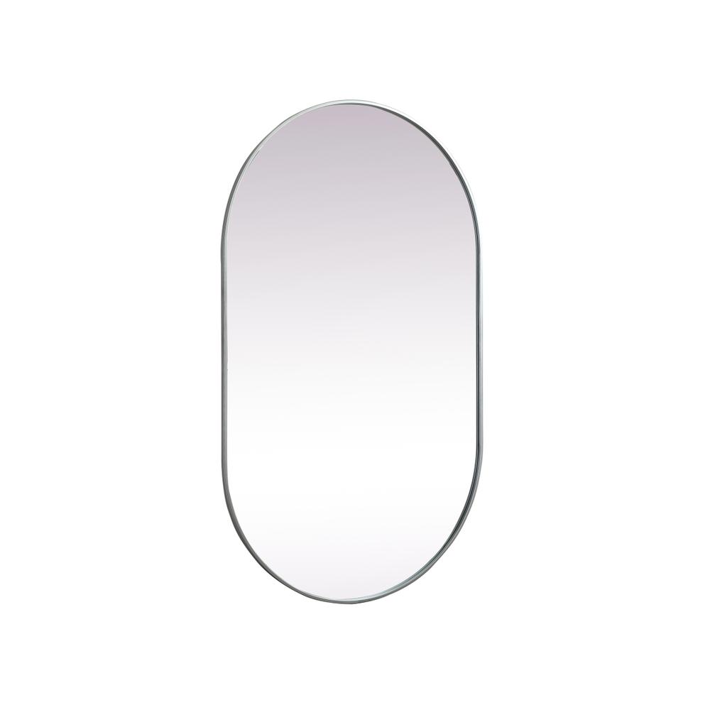 Metal Frame Oval Mirror 36x60 Inch in Silver. Picture 7