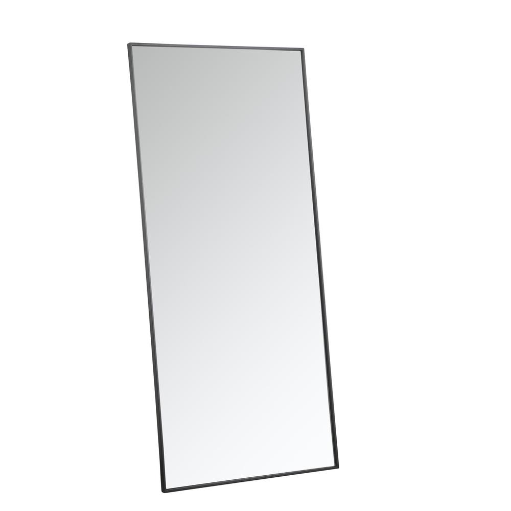 Metal frame rectangle mirror 30 inch in Black. Picture 3