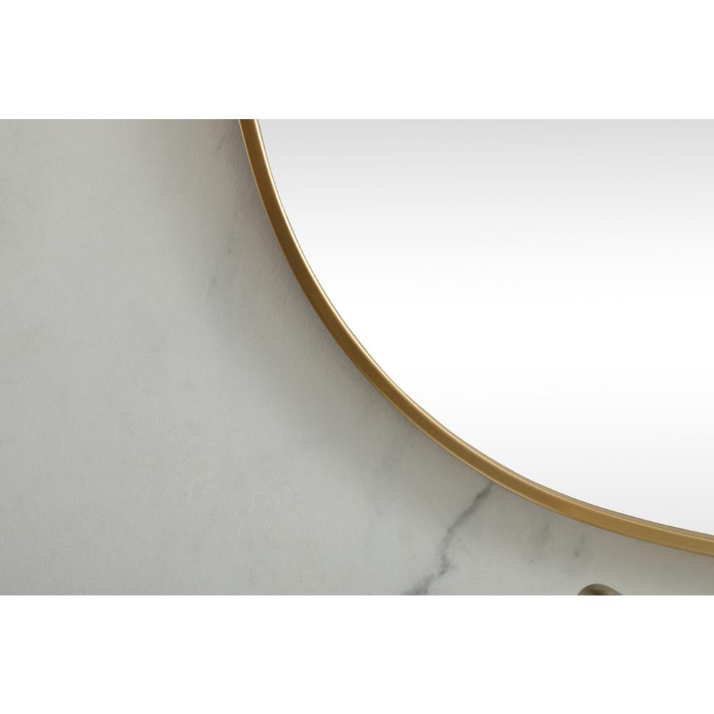 Metal Frame Oval Mirror 36x60 Inch in Brass. Picture 5