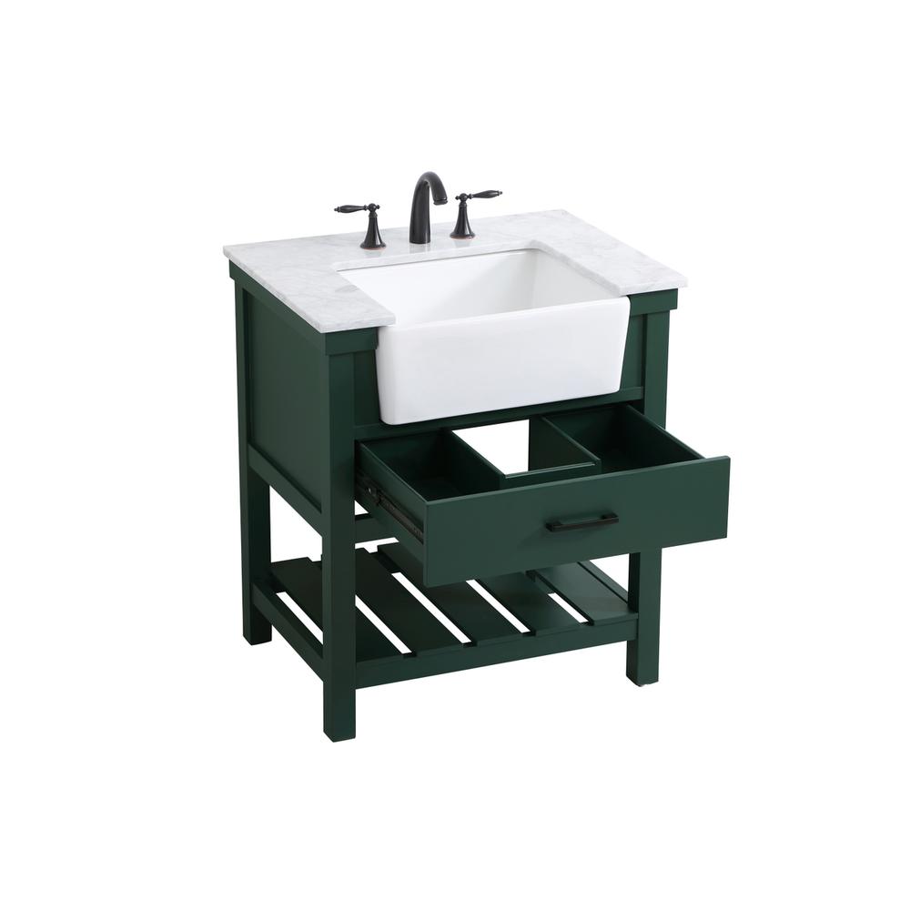30 inch Single bathroom vanity in green. Picture 9