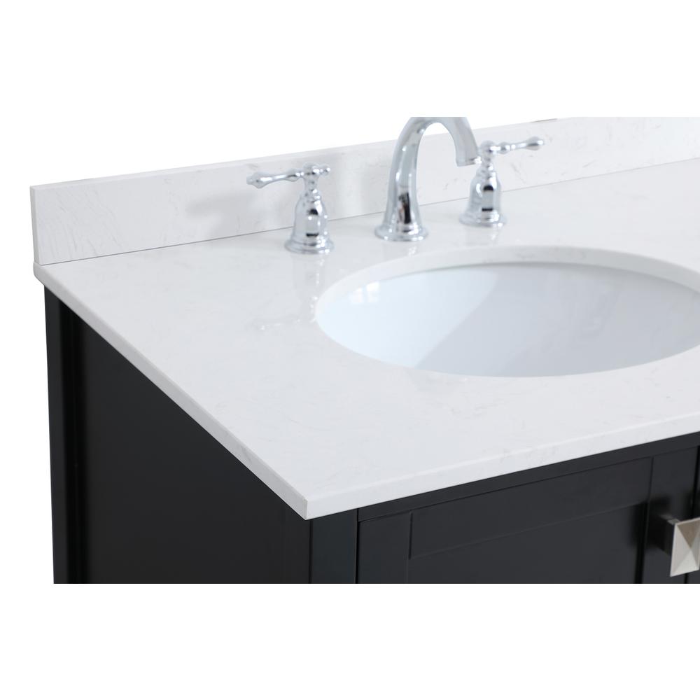 42 inch Single Bathroom Vanity in Black with Backsplash. Picture 11