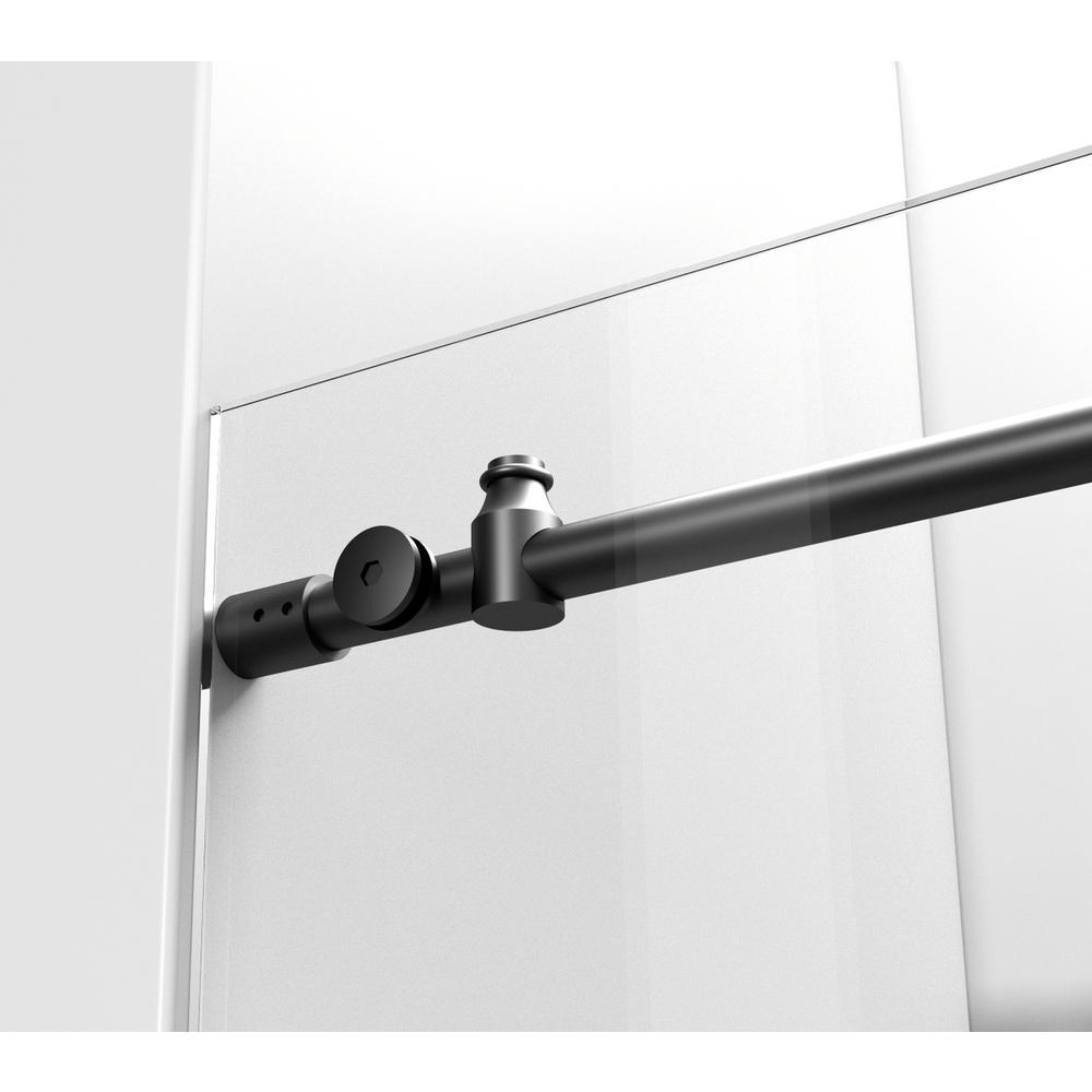 Frameless shower door 48 x 76 Matte Black. Picture 7