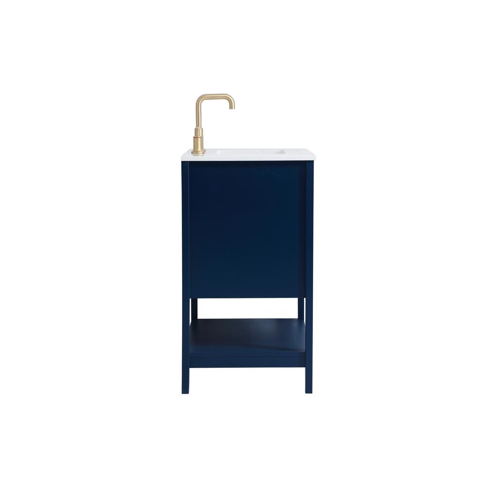 30 inch Single Bathroom Vanity in Blue. Picture 13