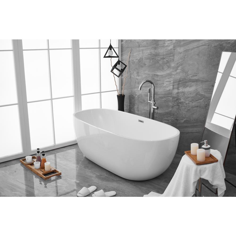 70 inch soaking roll top bathtub in glossy white. Picture 3