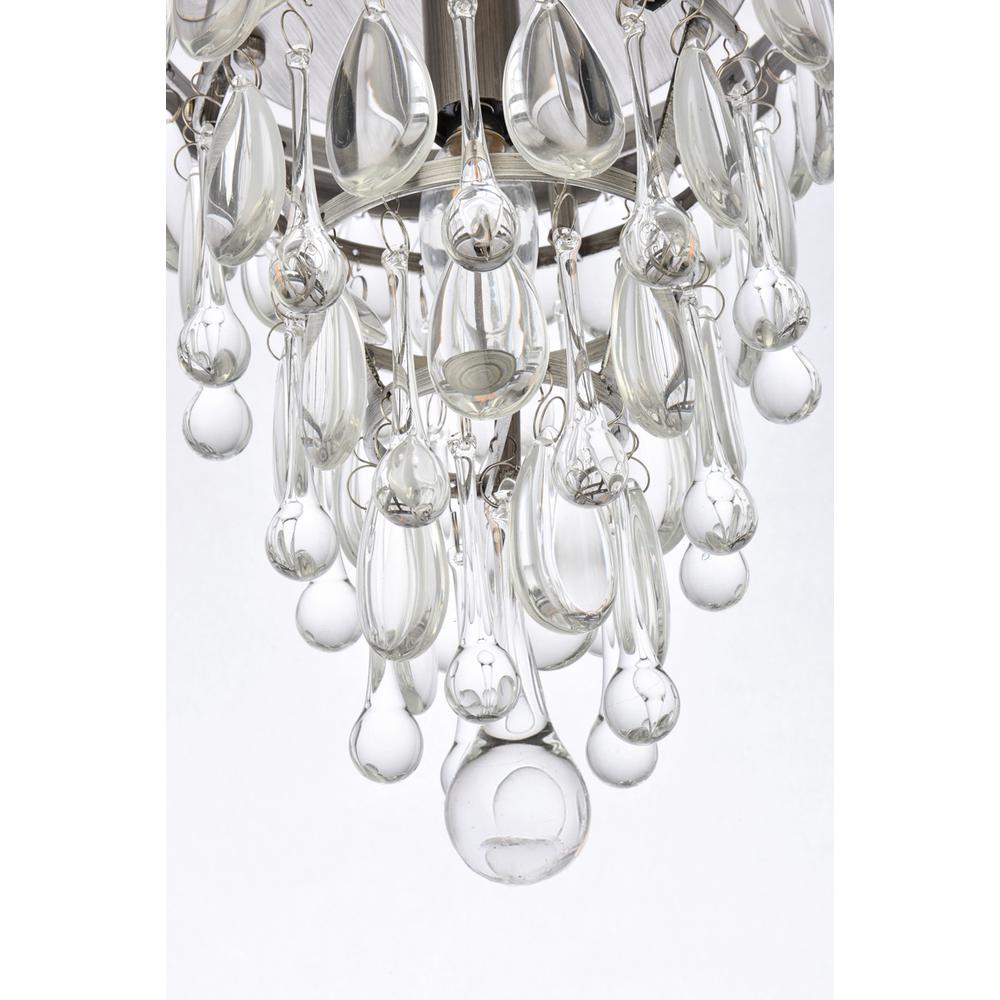 Nordic 1 light antique silver Flush Mount Clear Royal Cut Crystal. Picture 3