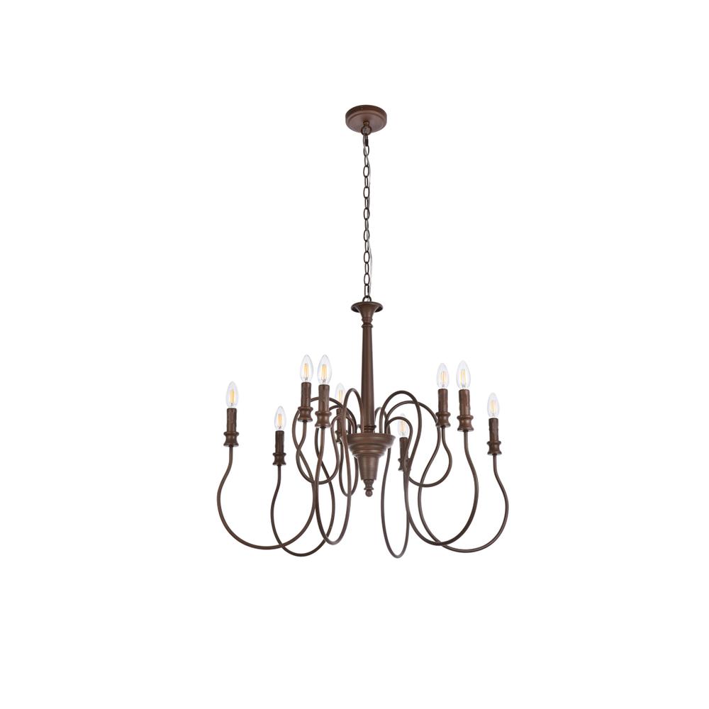 Flynx 9 lights pendant in weathered oak. Picture 6