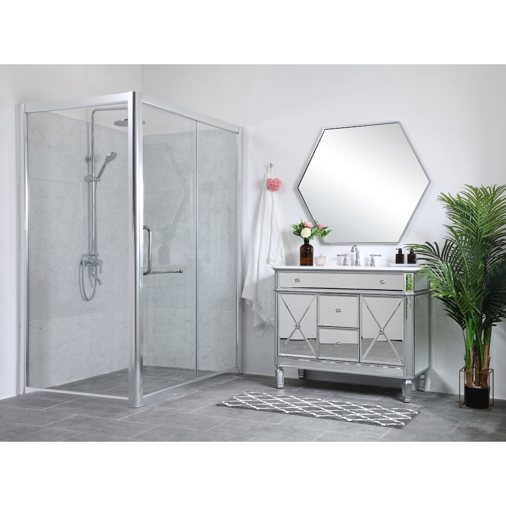 42 In. Single Bathroom Vanity Set In  Antique Silver. Picture 9