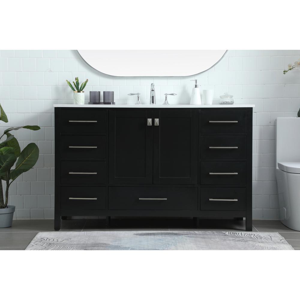54 Inch SIngle Bathroom Vanity In Black. Picture 14