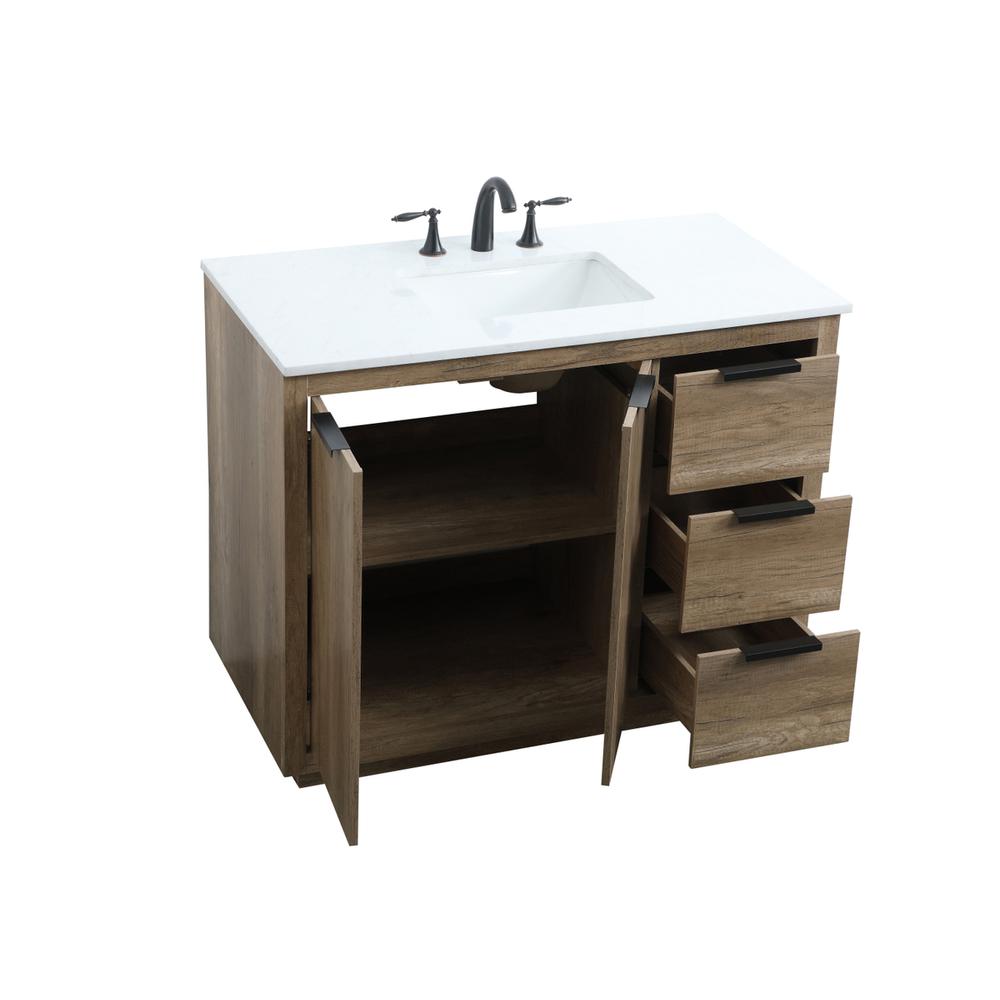 42 Inch SIngle Bathroom Vanity In Natural Oak. Picture 9