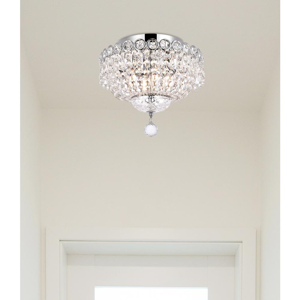 Century 4 light Chrome Flush Mount Clear Royal Cut Crystal. Picture 8