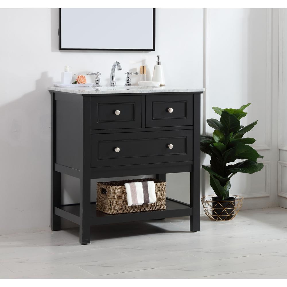 30 in. Single bathroom vanity set in Black. Picture 2