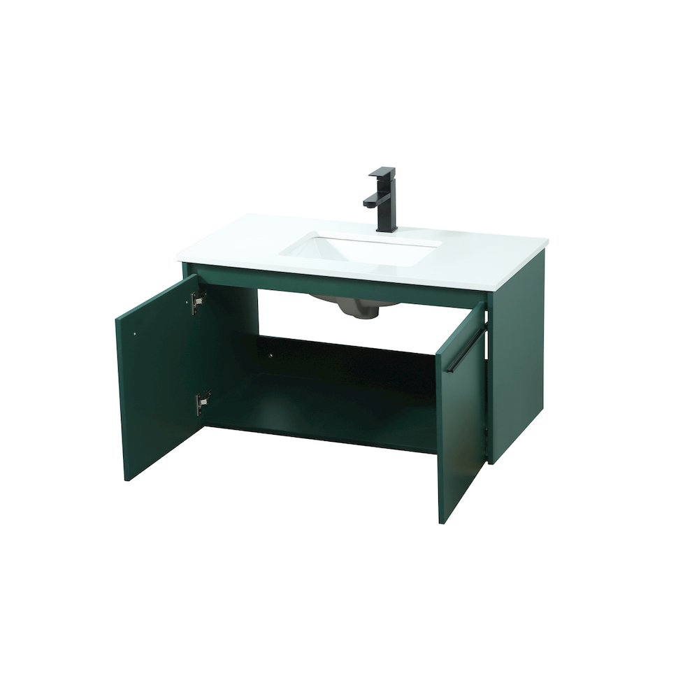 36 Inch Single Bathroom Vanity In Green. Picture 10